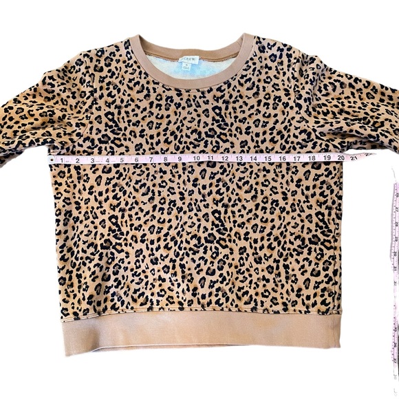 J. Crew Leopard Crew Neck Sweatshirt Small - Picture 5 of 10